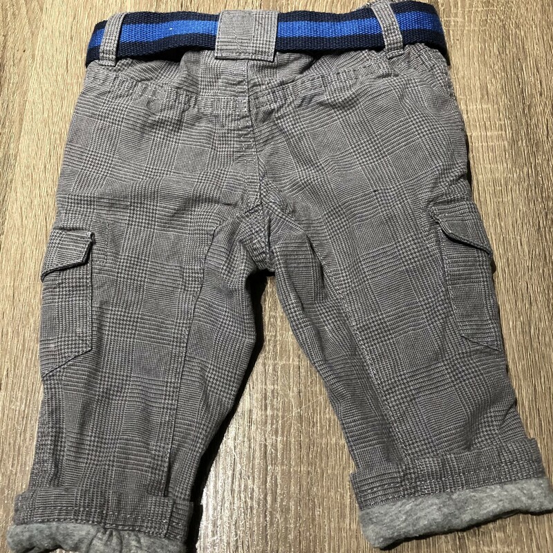 H&M Lined Pants, Grey, Size: 4-6M<br />
Adjustable waist