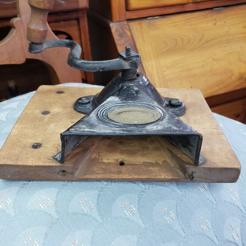 Antique Coffee Mill, Wood & Cast Iron , Size: Wall Mount All Original. Lots of great vintage kitchen items available!