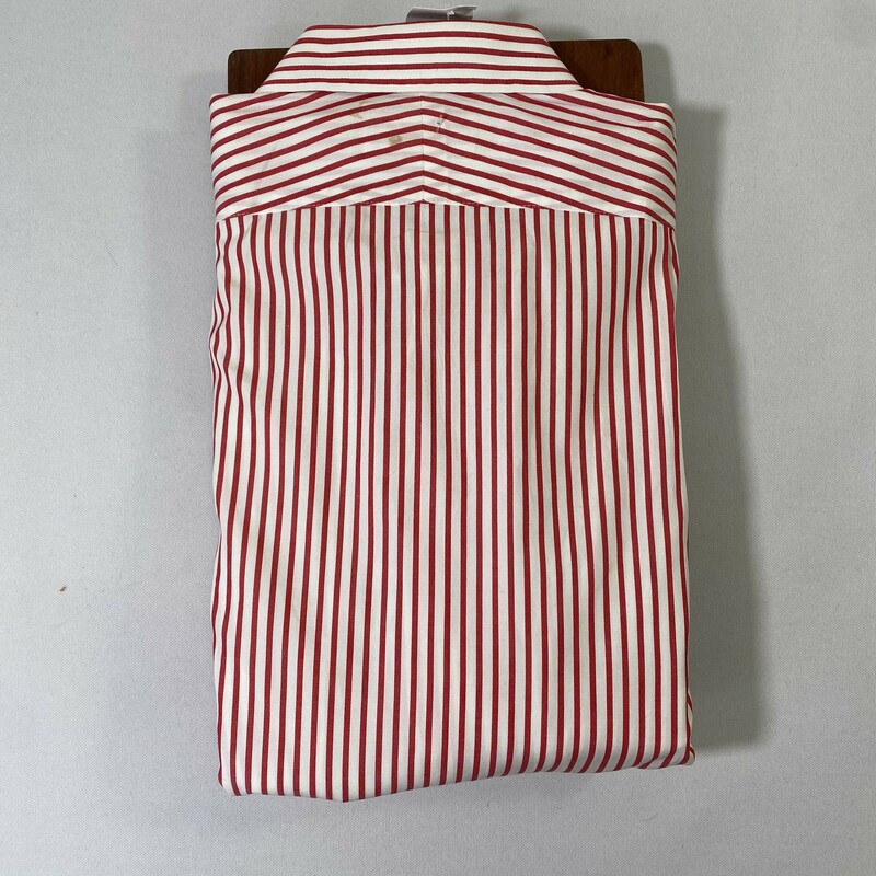 100-1069 TM Jewin & Sons, Red And, Size: 15 1/2-39
red and white striped long button up shirt 100% cotton