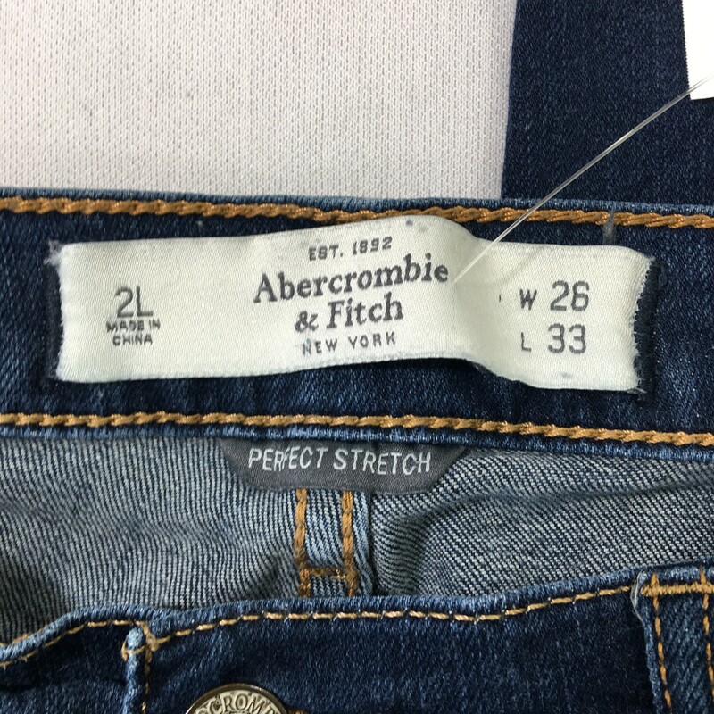 Abercrombie Perfect Stret, Blue, Size: 2 \"brett\" dark wash skinny jeans