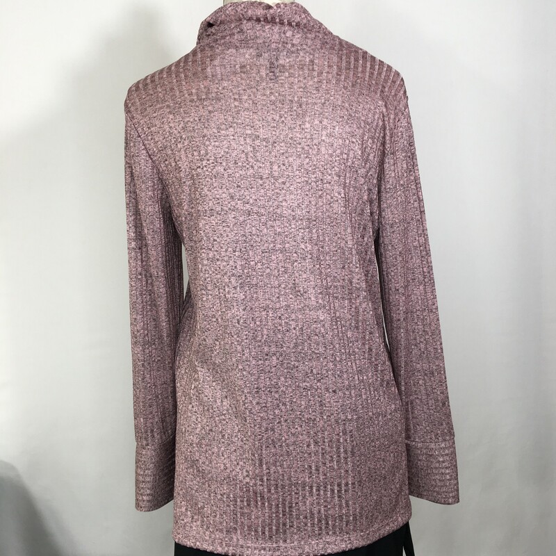 Jones New York Ribbed, Pink, Size: Medium large cowl neck ribbed pink/grey sweater top