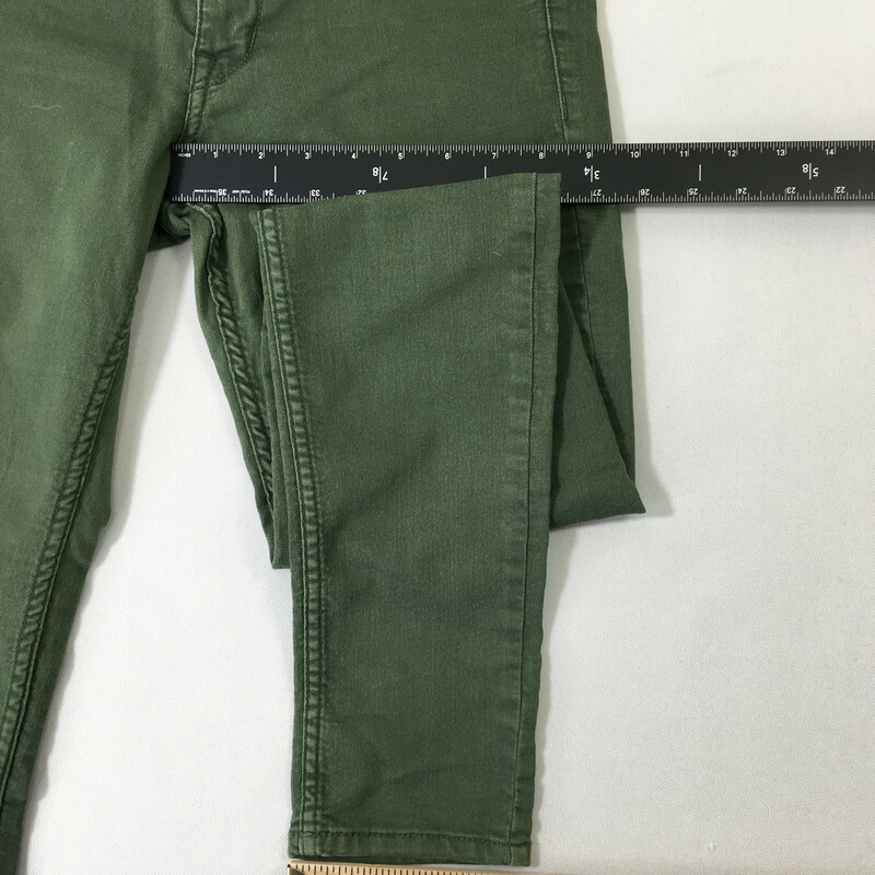 H&M Skinny Army Green Pan, Green, Size: 10