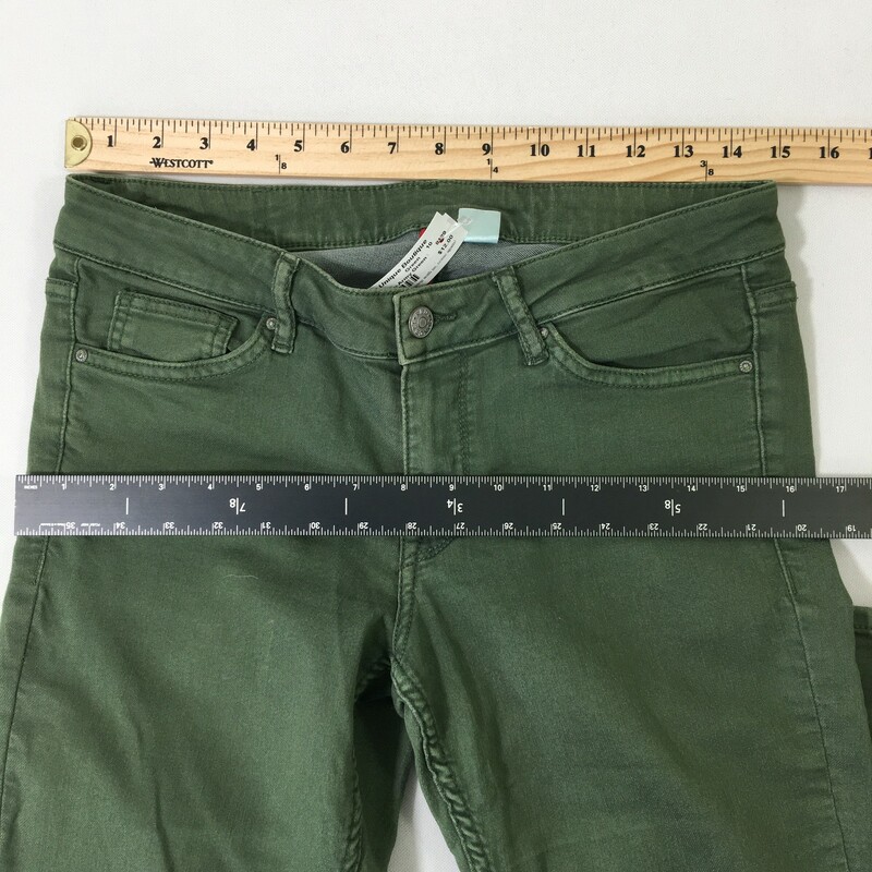 H&M Skinny Army Green Pan, Green, Size: 10