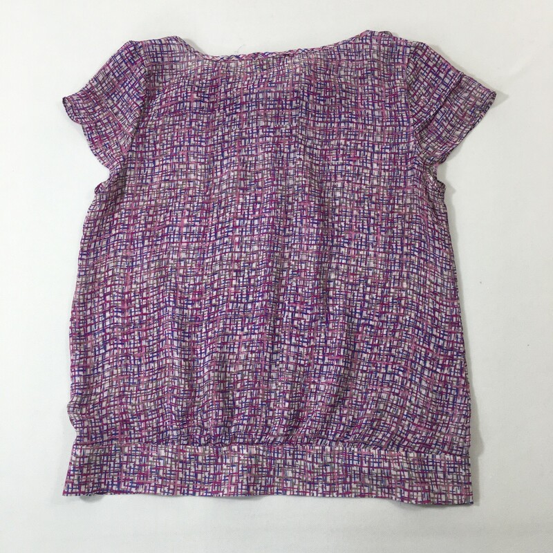 125-059 Banana Republic, Purple, Size: XS petite purple and blue patterned sheer blouse no tag  good