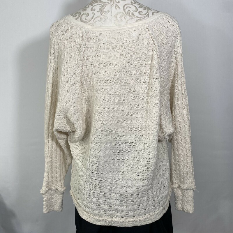 We The Free Knitted, White, Size: XS knitted oversize crop sweater free people