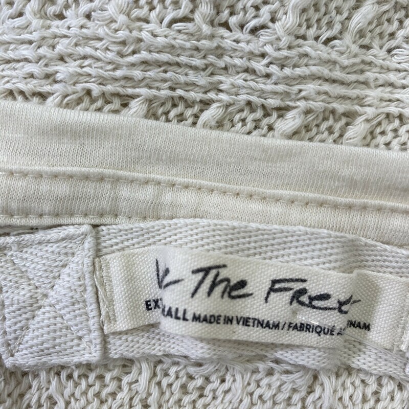 We The Free Knitted, White, Size: XS knitted oversize crop sweater free people