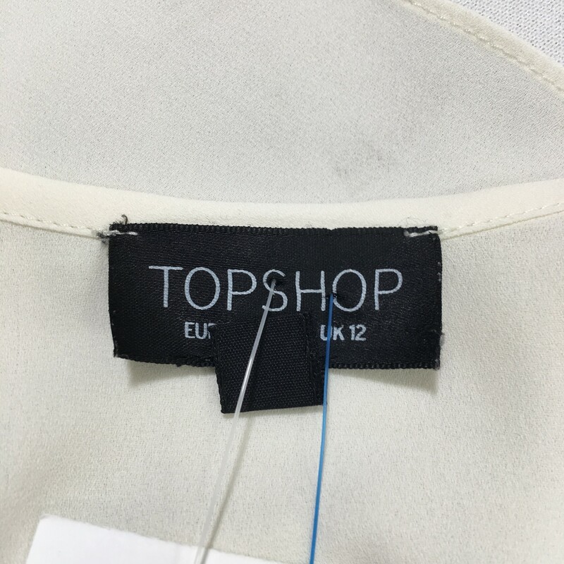 105-018 Top Shop, White, Size: 8 white tank top style blouse 100% Polyester