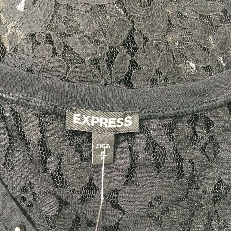 105-109 Express, Black, Size: Medium black lace tank top style shirt cotton/nylon