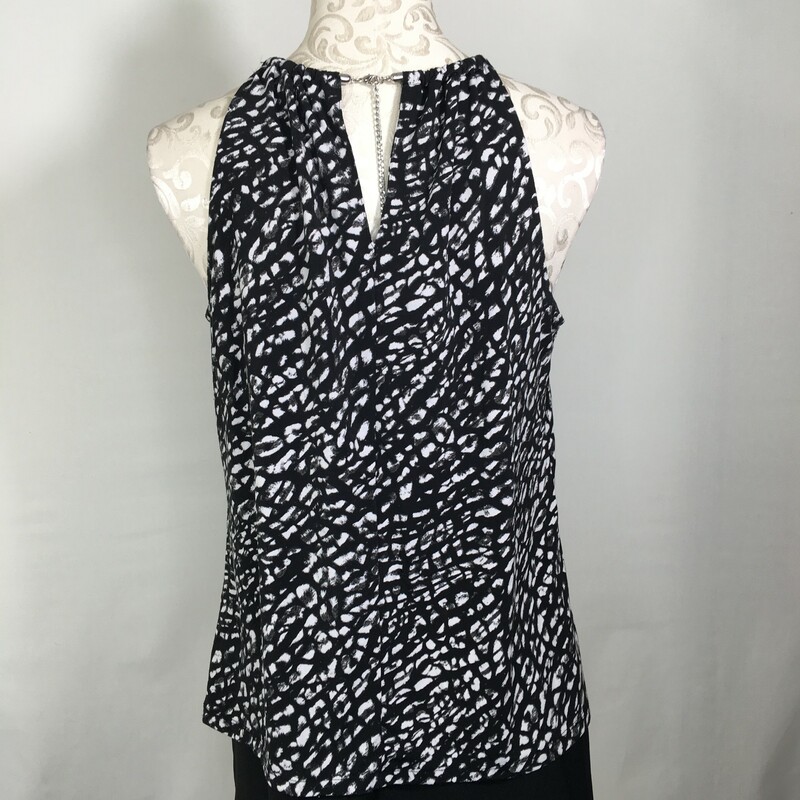 115-005 Micheal Kors, Black Wh, Size: Medium Black and white sleeveless tank top like shirt polyesther/elastane