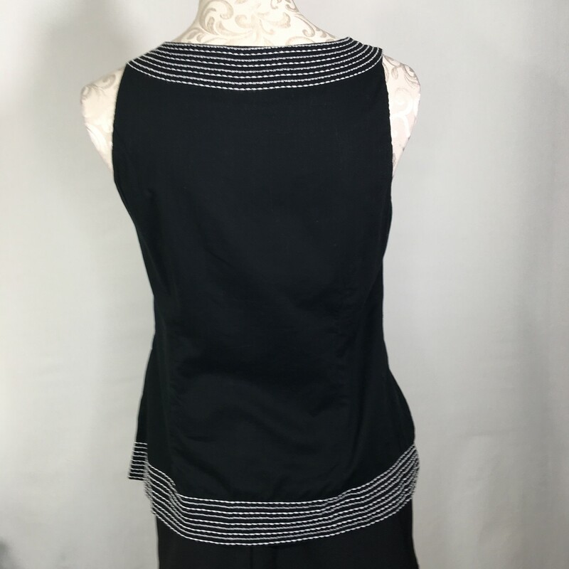 120-266 Loft, Black, Size: Medium Black sleeveless shirt w/white collar detail no tag