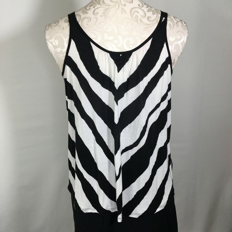 105-022 Express Zebra, White, Size: Medium zebra print tank top with zipper in front