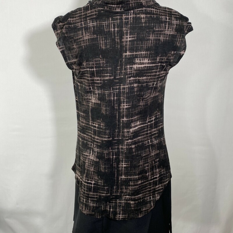 120-408 Mossimo, Black An, Size: Medium cowl neck tank top with brown pattern 100% rayon  good