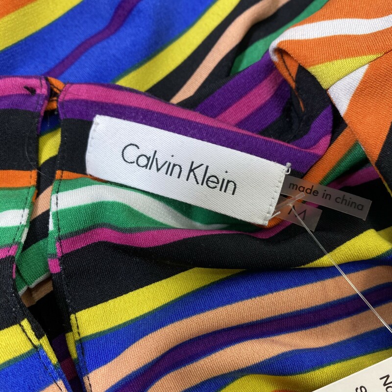 120-382 Calvin Klein, Multicol, Size: Medium rainbow striped thick strap tanktop 95% polyester 5% spandex  good