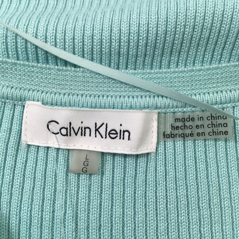 120-387 Calvin Klein, Blue, Size: Large light blue sweater tanj top 100% acrylic  good