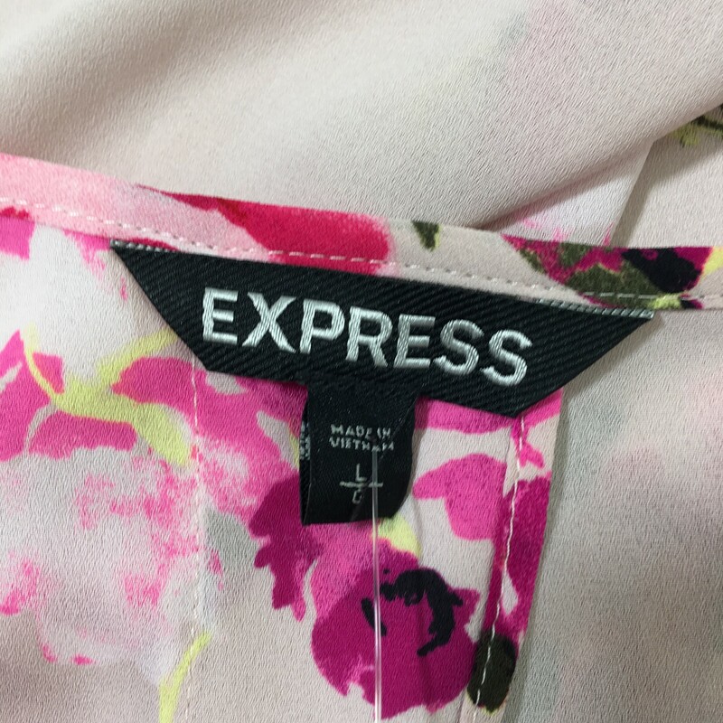 Express Floral Open Back, Pink, Size: Large