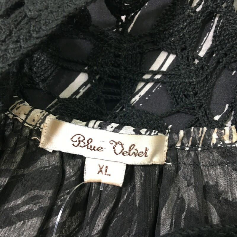 112-019 Blue Velvet Lace, Black, Size: XL