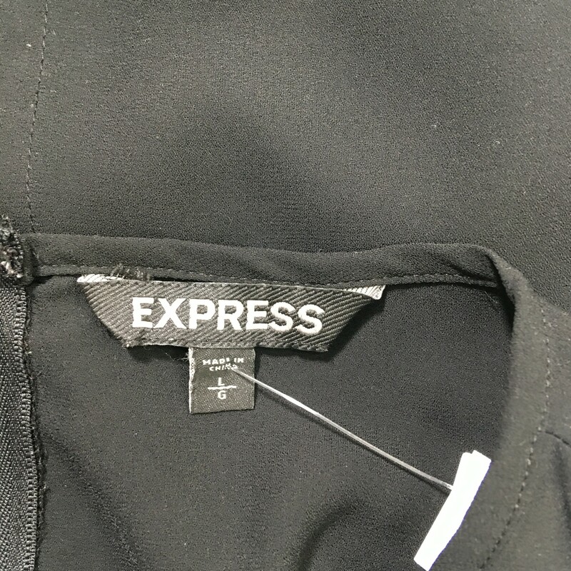 105-032 Express, Black, Size: Large black sleeveless blouse w/ back zipper 100% polyesther