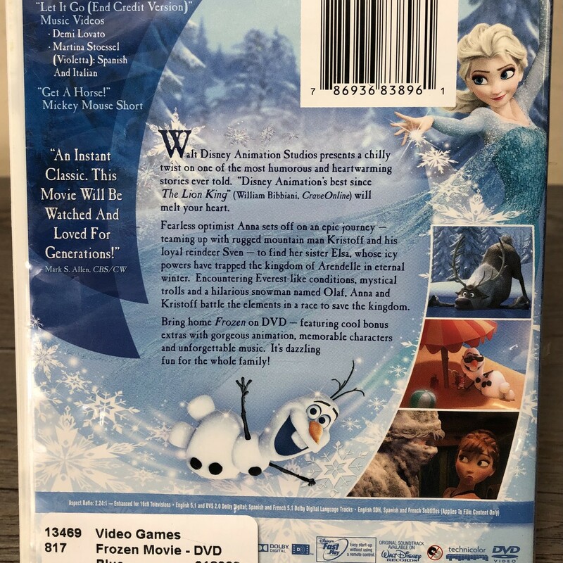 Frozen Movie - DVD, Blue