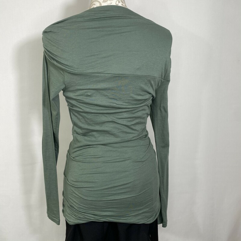 100-1099 Worth, Green, Size: Small green off the shoulder shirt with ruches on the side 90% cotton 10% elastane  good