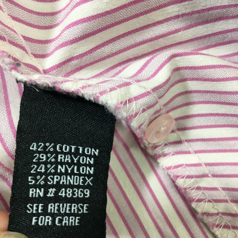 120-032 Bcih, Pink, Size: Medium<br />
pink striped button -up cotton/rayon/nylon  x