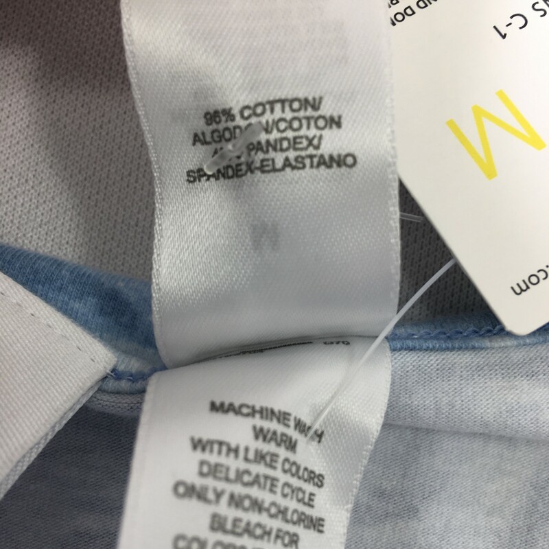121-035 Liz Claiborne, Blue, Size: Medium long sleeve blue shirt w/ rose print cotton/spandex   new with tags