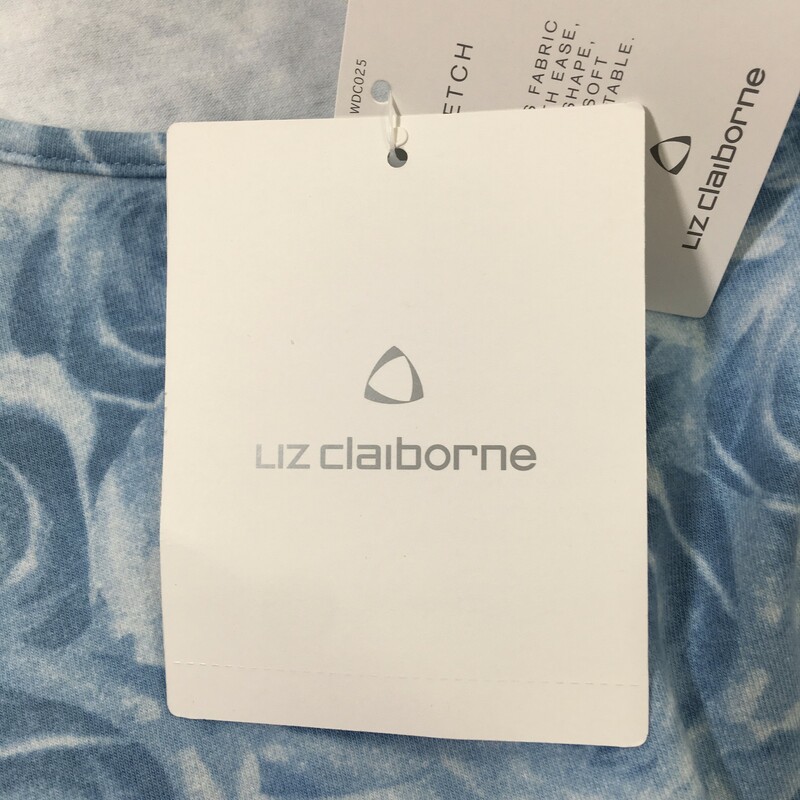 121-035 Liz Claiborne, Blue, Size: Medium long sleeve blue shirt w/ rose print cotton/spandex   new with tags