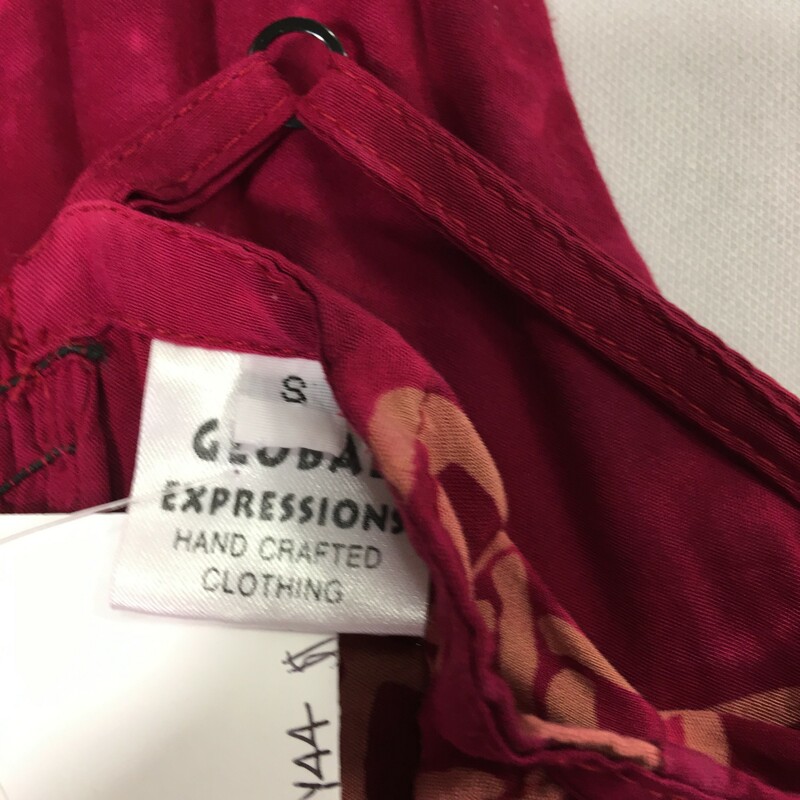 120-044 Global Expression, Maroon, Size: Small maroon summer Dress 100% rayon  x
