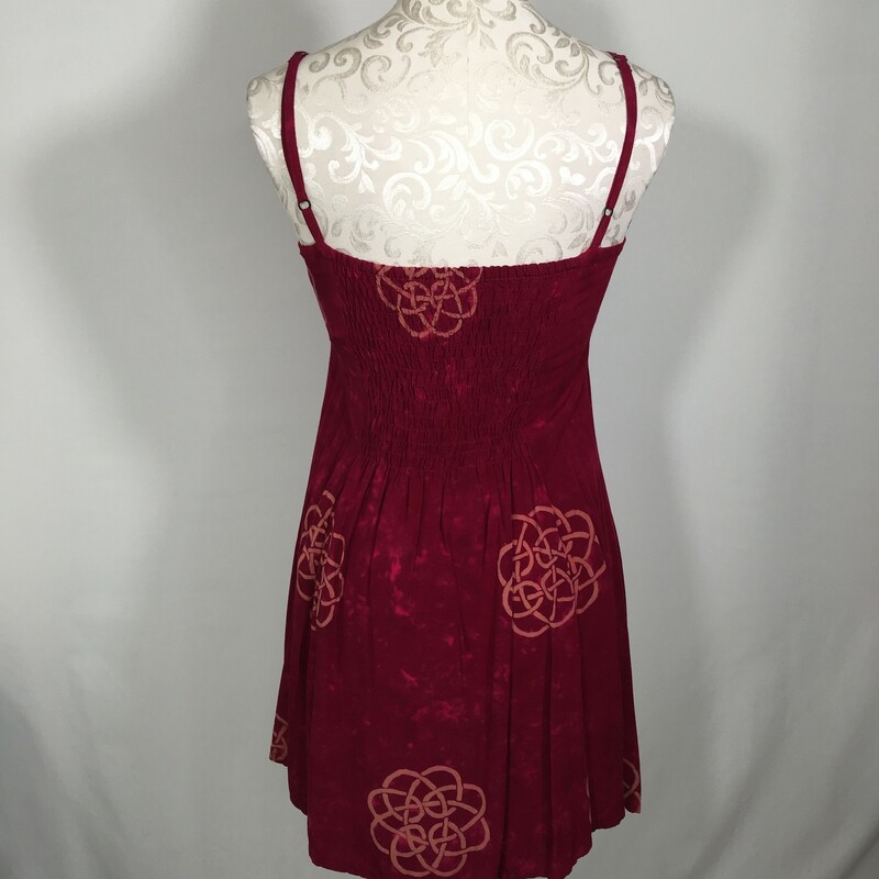 120-044 Global Expression, Maroon, Size: Small maroon summer Dress 100% rayon  x