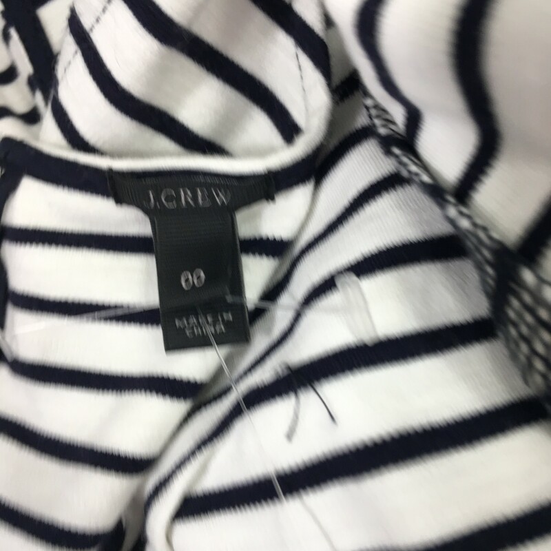 110-018 J Crew, Black An, Size: 0 Black and White Striped Dress -  Good
