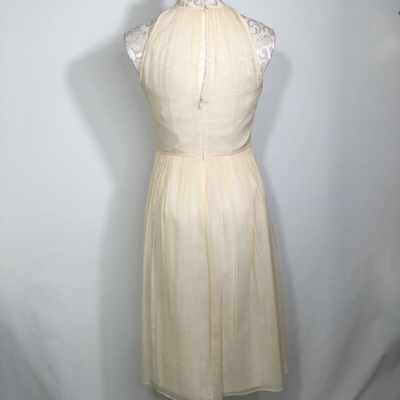 104-004 J Crew, Off-whit, Size: 4 Flowy Semi-Sheer Off-White Dress 100% silk  Like New/Newx