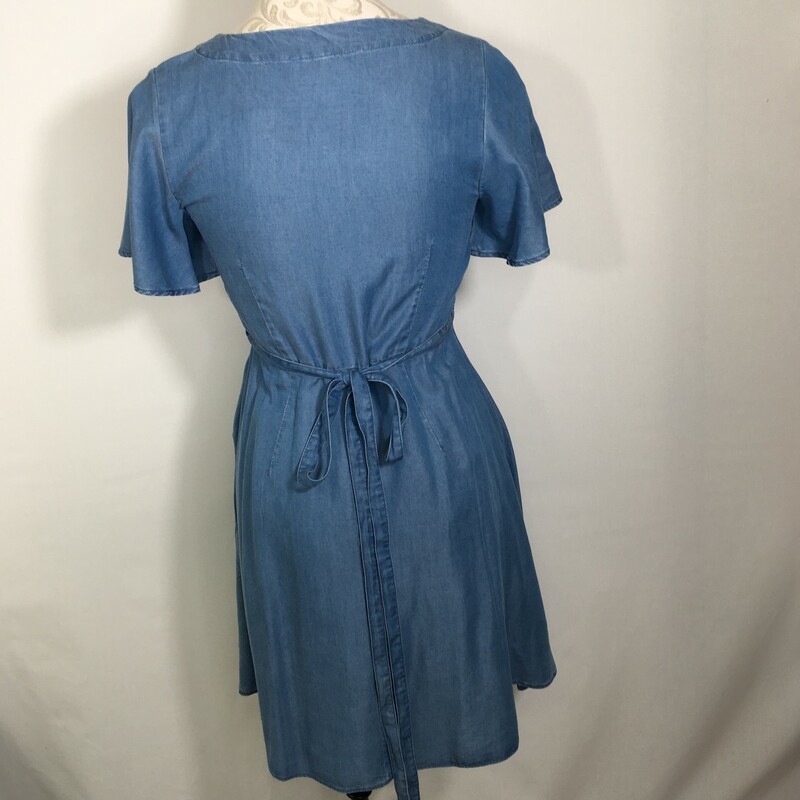 100-760 Loft, Blue, Size: 0 denim wrap dress 100% lyocell  new