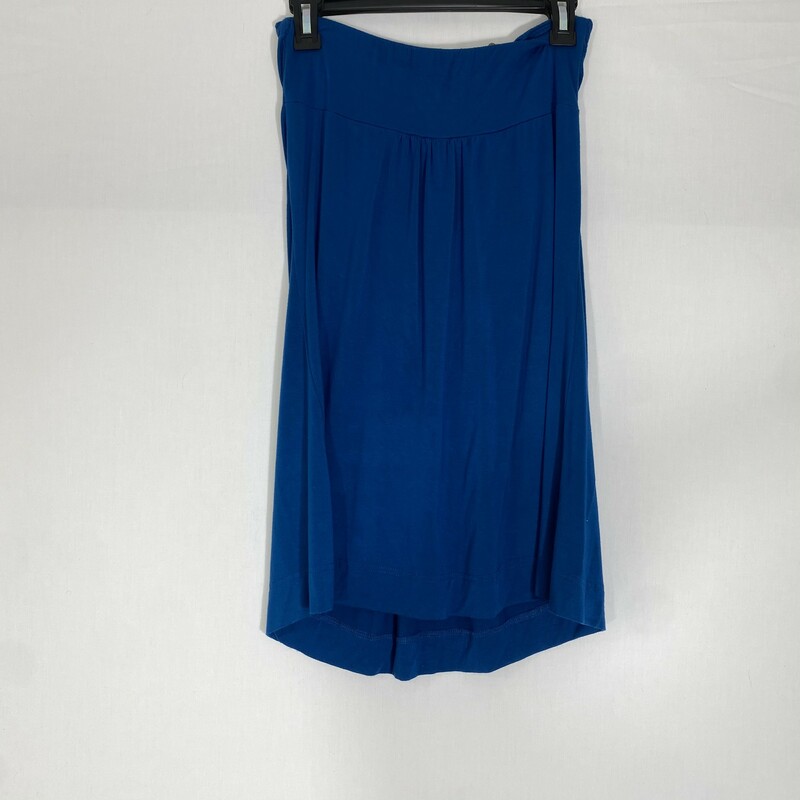 125-032 Xxi, Blue, Size: Small strapless blue dress with beading in the front 93% rayon 7% spandex  good