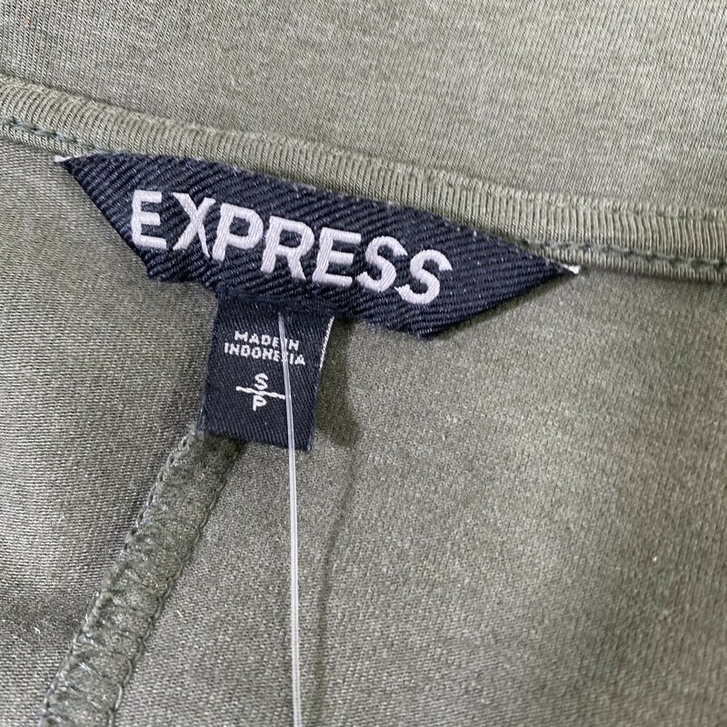 100-440 Express V Neck, Green, Size: Small long sleeve shift dress