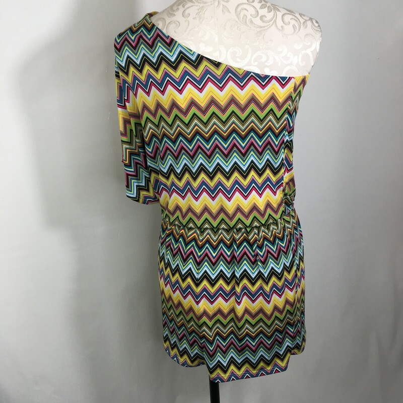 120-271 Donuts Inc, Multicol, Size: Medium one piece off the shoulder multicolored dress no tag