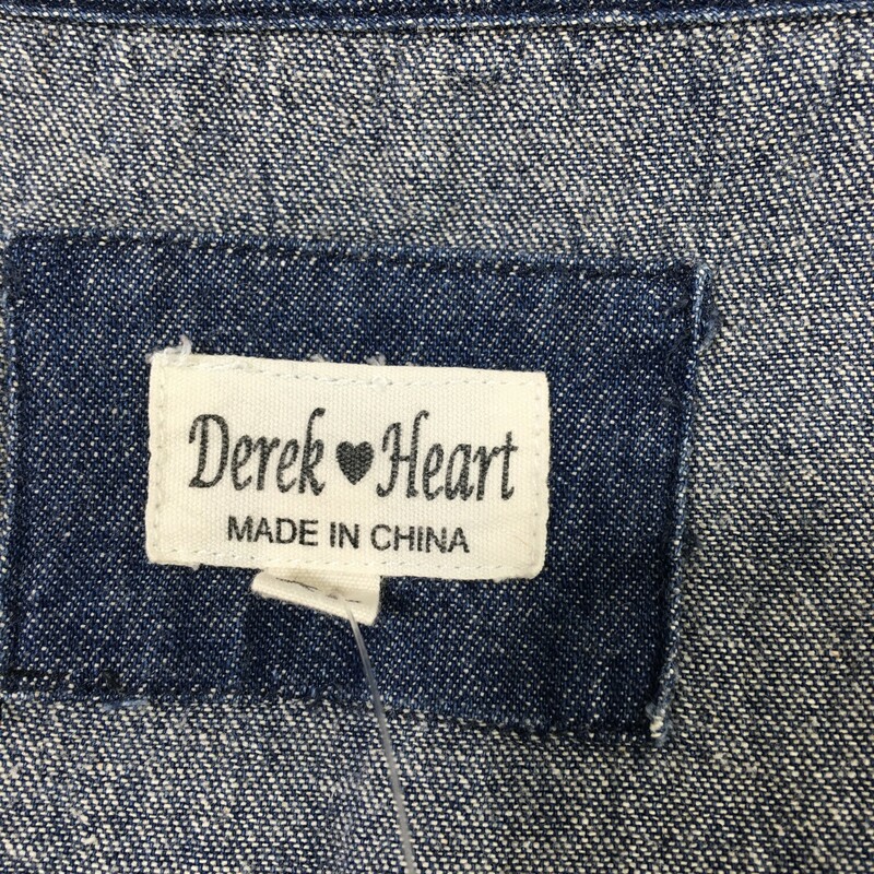 125-101 Derek Heart, Blue, Size: XL blue denim dress with zipper in the front 100% cotton  good
