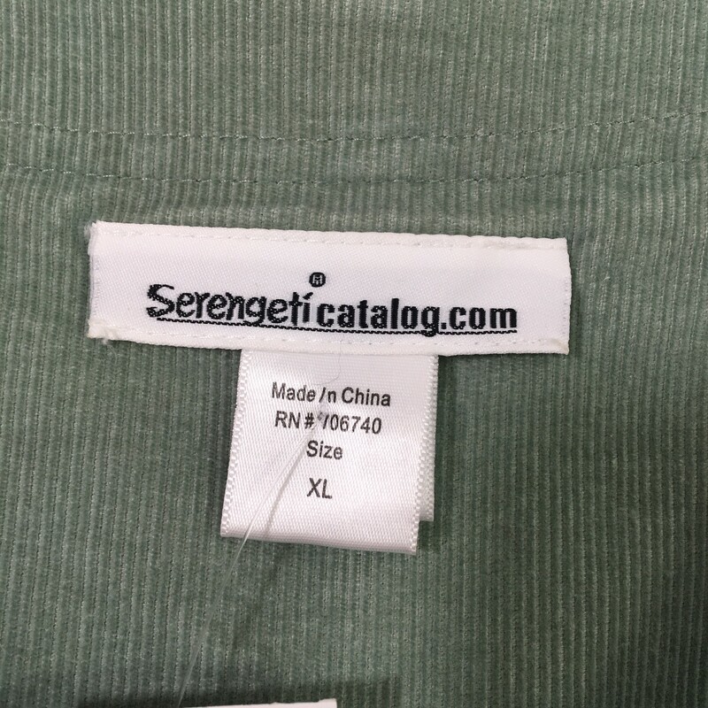 126-010 Serengeti Catalog, Green, Size: XL green cordouroy overall type dress 100% cotton  good