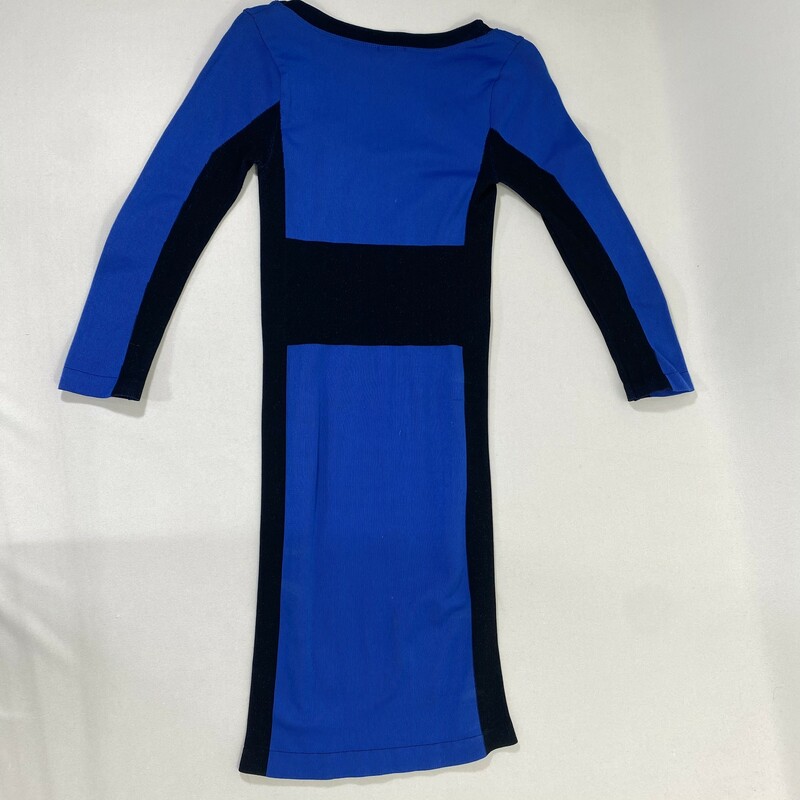 100-437 Bebe Bodycon, Blue, Size: Small mid length sleeve dress