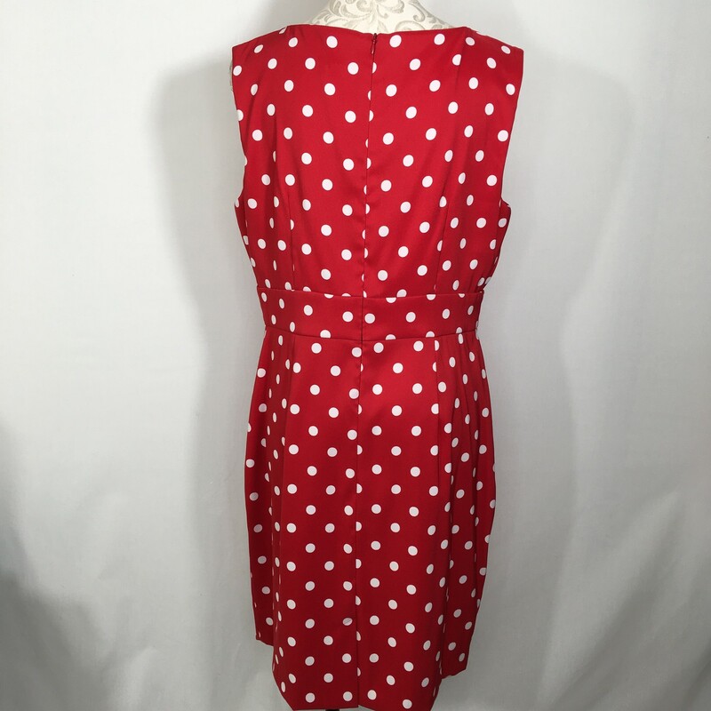 126-008 Connected, Red, Size: 16 red tank top polka dot dress 97% polyester 3% spandex  good