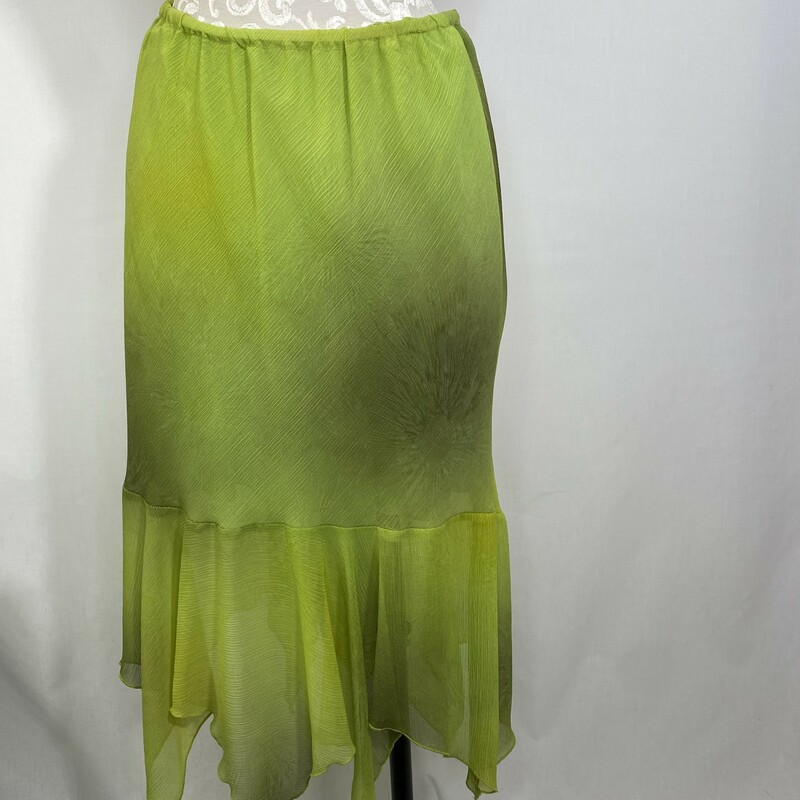 100-141 Artesia Flowy Set, Green, Size: Large long ombre skirt and short sleeve top