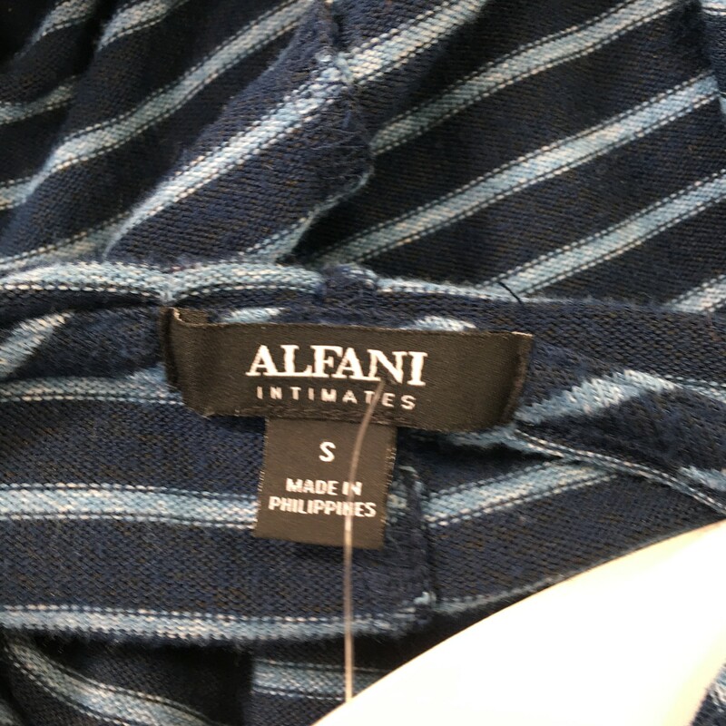 Alfani Striped Hooded Swe, Blue, Size: Small