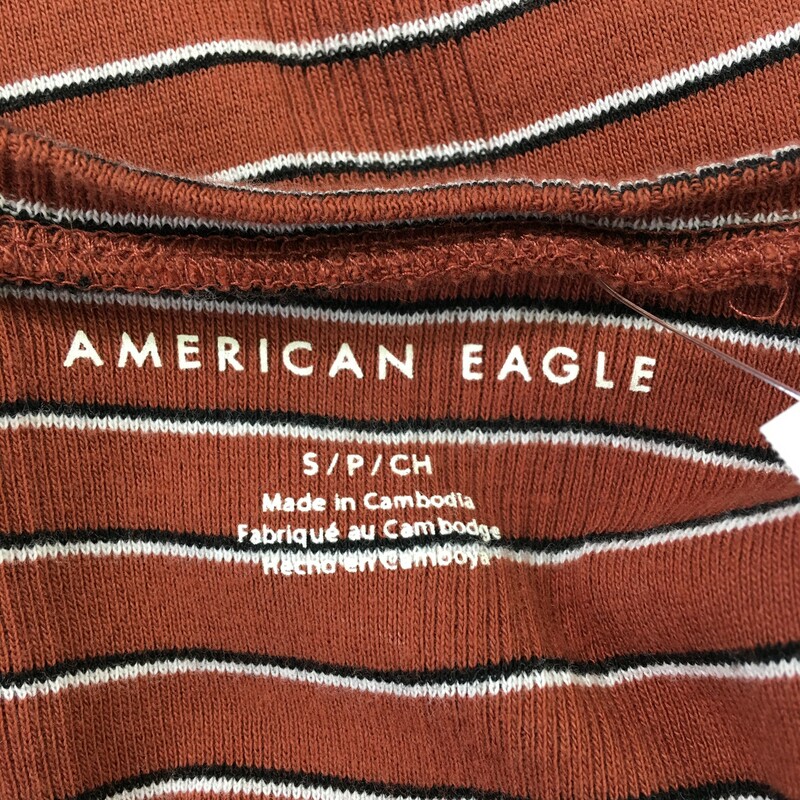 American Eagle Striped, Orange, Size: Small orange black and white striped top 100% cotton