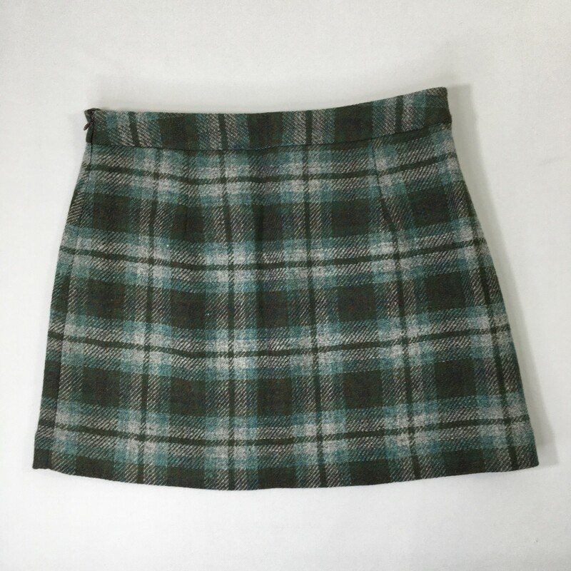 102-111 Banana Republic, Green, Size: 10 Green plaid knee lenght skirt 100% wool