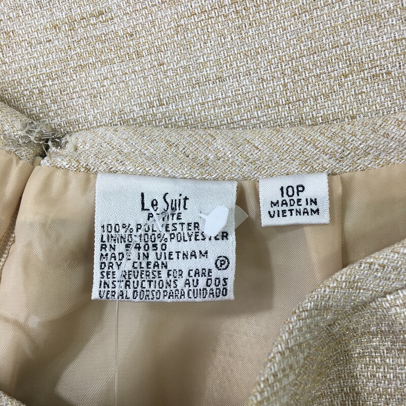 120-494 Le Suit, Beige, Size: 10 beige shiny sskirt 100% polyester  good