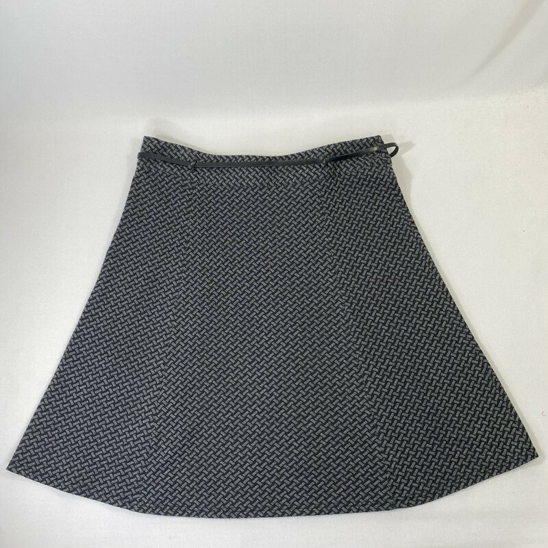 100-111 Charter Club Patt, Grey, Size: 16 patterned skirt with belt 72% polyester 24% rayon 4% spandex