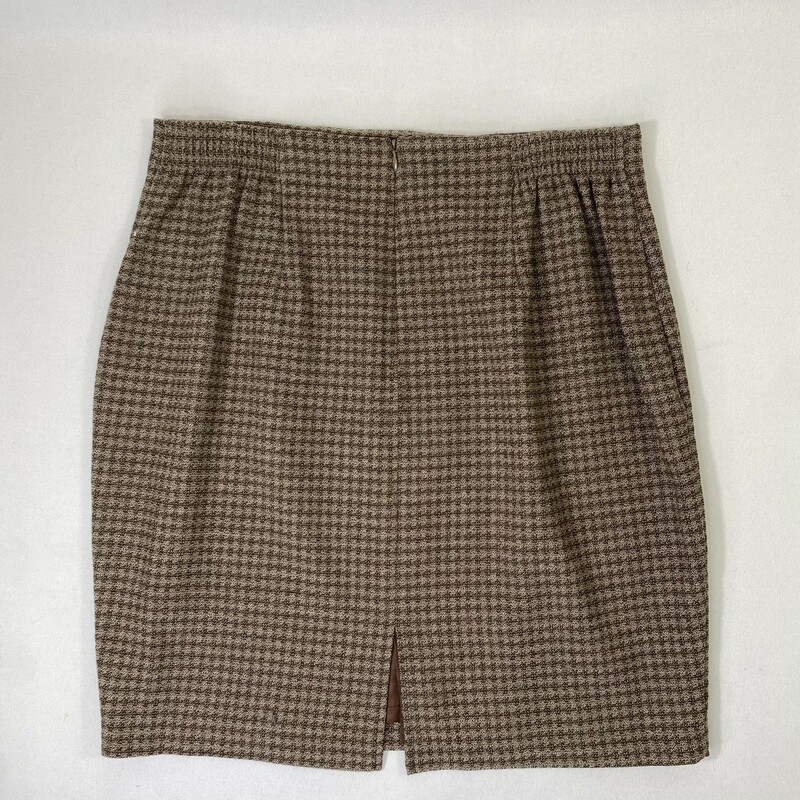 100-313 Patterned Wool Sk, Brown, Size: 16 100% wool