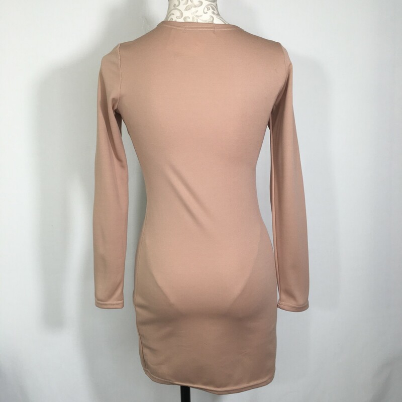 110-107 Xiuyafashion, Nude/bei, Size: Medium Nude Long Sleeve Dress -  Good