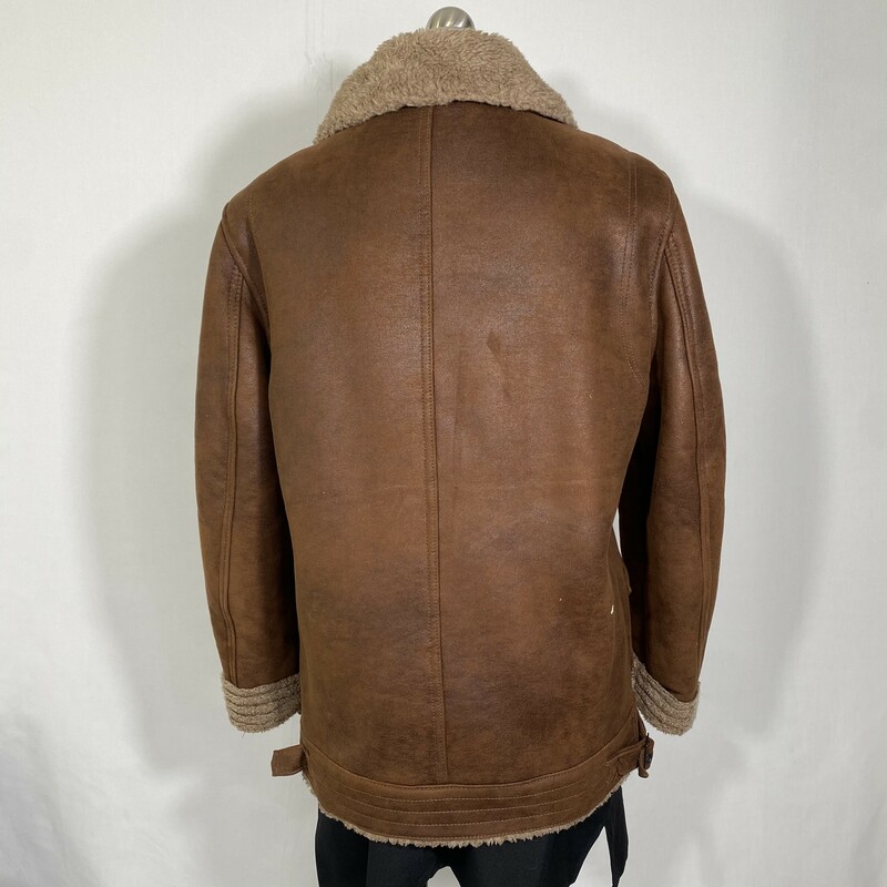 100-283A Buffalo David Bi, Brown, Size: Small fur lined leather suede jacket