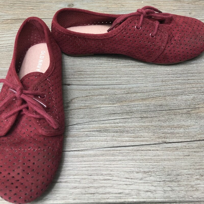 Old Navy Perforated Faux Swede Shoes Maroon, Size: 11Y