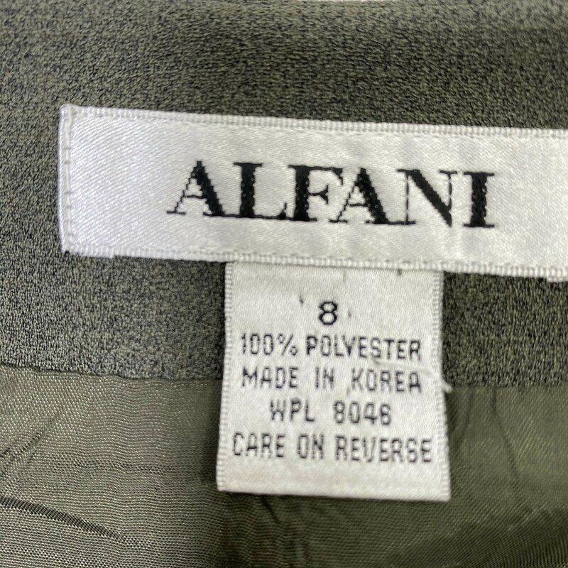 109-007 Alfani Skirt/blaz, Grey, Size: 8 100% polyester one button blazer with skirt