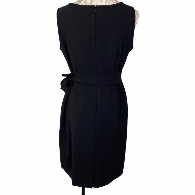 102-129 Anne Klein Twiste, Black, Size: 10 tie side knotted plain black dress